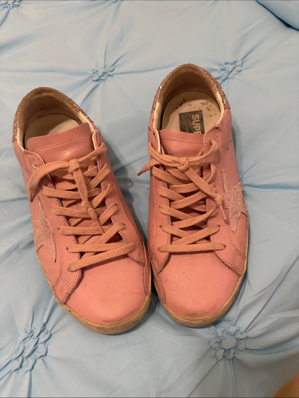 Golden Goose Pink Low-Top Sneakers with Star Detail